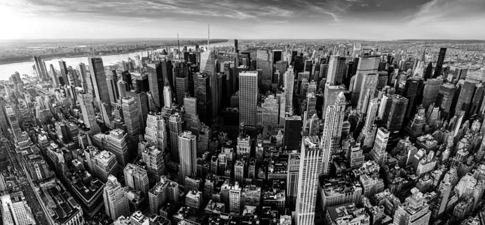 Aerial view of the Manhattan skyline